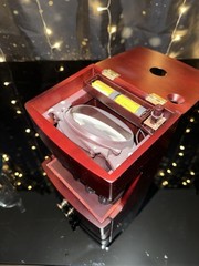 MAGNIF Deluxe Coin Sorter Wood CLASSIC CHERRY Box Lid Tubes Drawers