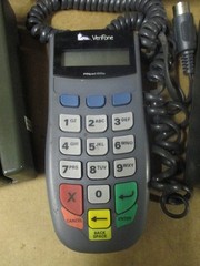 Lot of 6 VeriFone (4) Credit Card Terminals (1) Key Pin Pad and (1) Printer
