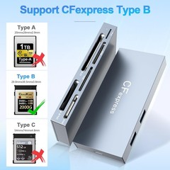 CFexpress Type B Card Reader 8 in 1, 10Gbps Multi CF Express Reader Adapter f…
