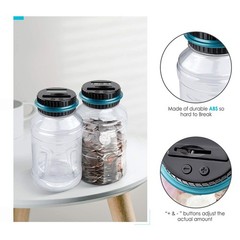 Digital Coin Counting Bank with LCD, 1.8L Capacity for All US Coins (Blue)