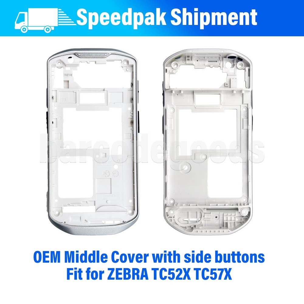 OEM Middle Cover with Side buttons Silver for ZEBRA TC52X TC57X