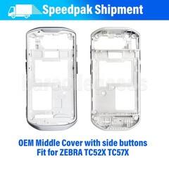 OEM Middle Cover with Side buttons Silver for ZEBRA TC52X TC57X