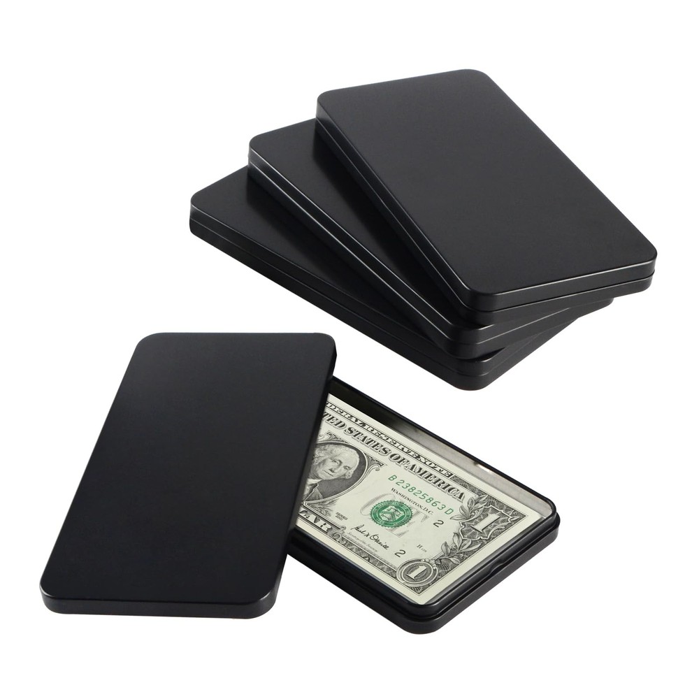 MC MEICHUANG 4 PCS Black Metal Cash Box Money Saving 6.7″L x 3.5″W,
