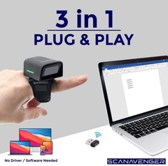 1D 2D QR Ring Barcode Scanner – Wearable Mini Bluetooth Wireless Finger Reader