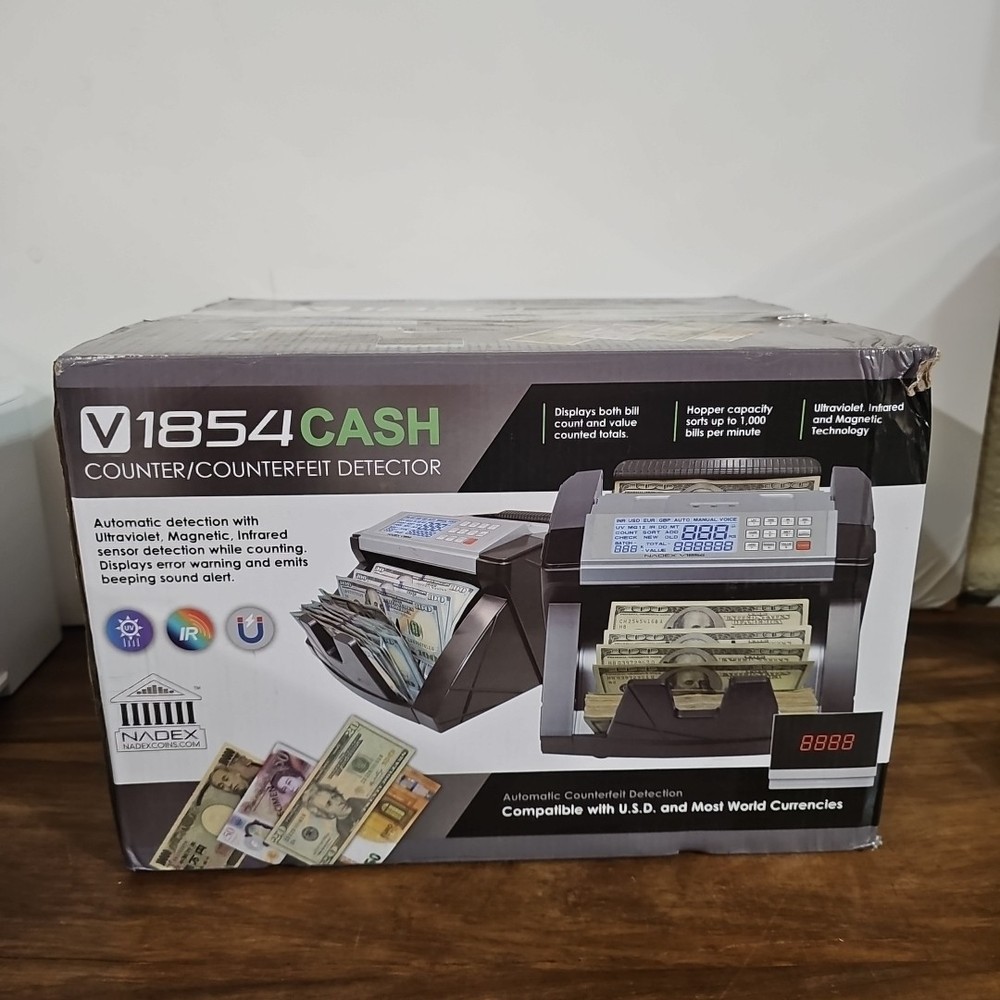 New Open Box Nadex V1854 Cash Counter/Counterfeit Detector