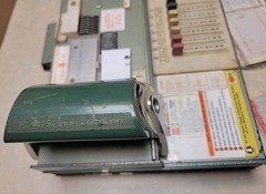 VTG FARRINGTON USA Credit Card Machine Slider w. Carbon Copy Sales Slips WORKS