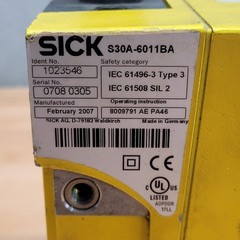 SICK S30A-6011BA Safety Laser Scanner, 1023546, Type 3, 24V – USED
