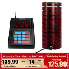 TD165 Pagers for Restaurants Wireless Pager System Queuing 10 Buzzers Food Truck