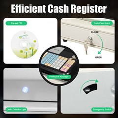 48 Keys Electronic Cash Register Cash Commercial Cash Register W/LCM Screen US