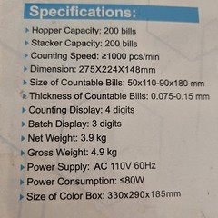 ANEKEN Bill Counter AL-1000 UV, MG, IR, DD Detection – 1,000 Notes Per Minute
