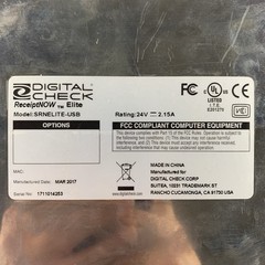 Digital Check SRNELITE-USB ReceiptNOW Thermal Printer Dead Pixels No Adapter