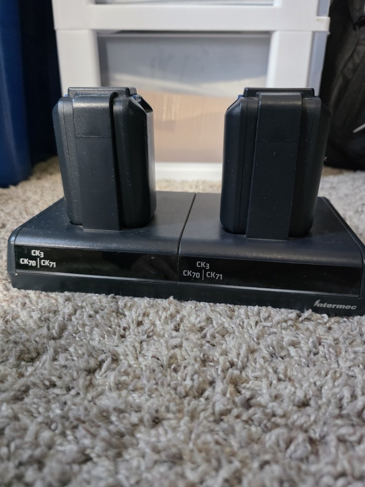 Intermec 1002UU02 Dual Bay Battery Charger CK3 CK70 CK71 852-918-002 w/4 Batt