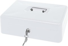 Steel Cash Box with Key Lock, Metal Small Money Organizer with Money Tray,Cas…