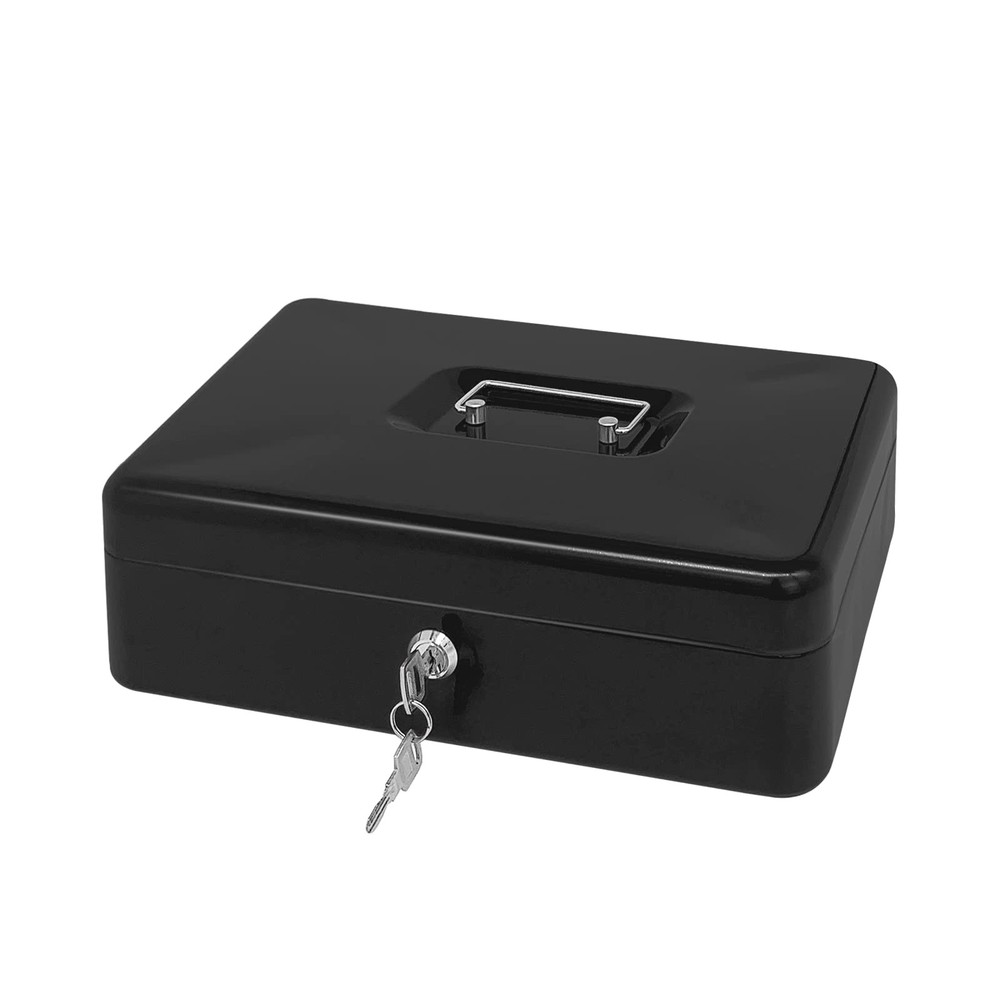 Steel Cash with Key Lock, Metal Small Money Organizer with Money Tray,Cash St…
