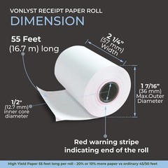 10 Rolls Credit Card Machine Thermal Paper for Dejavoo Z8 Z9 Z11 Terminals