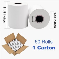 Thermal Paper 2 1/4″ X 50′ POS Receipt Paper 50 Rolls Cash Register Roll DIY