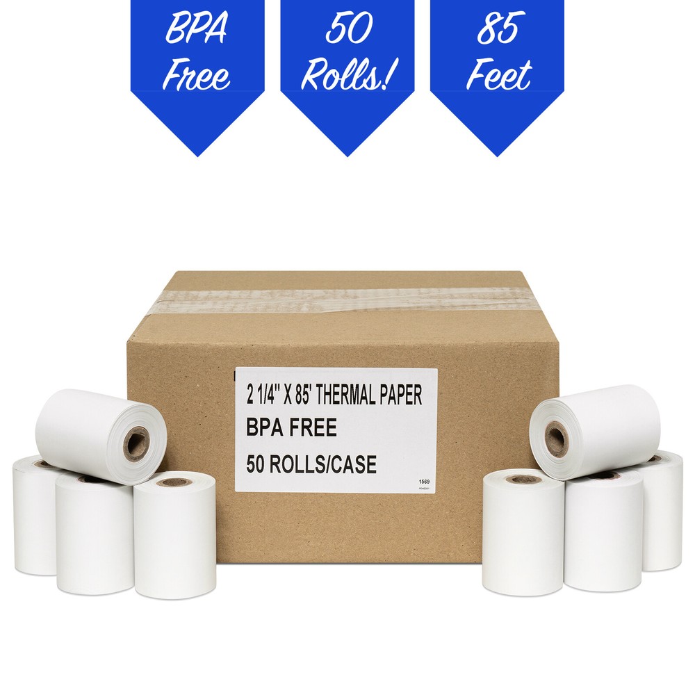 2 1/4″ x 85′ First Data FD130 FD50 FD55 FD100Ti Thermal Paper 50 Rolls !!!