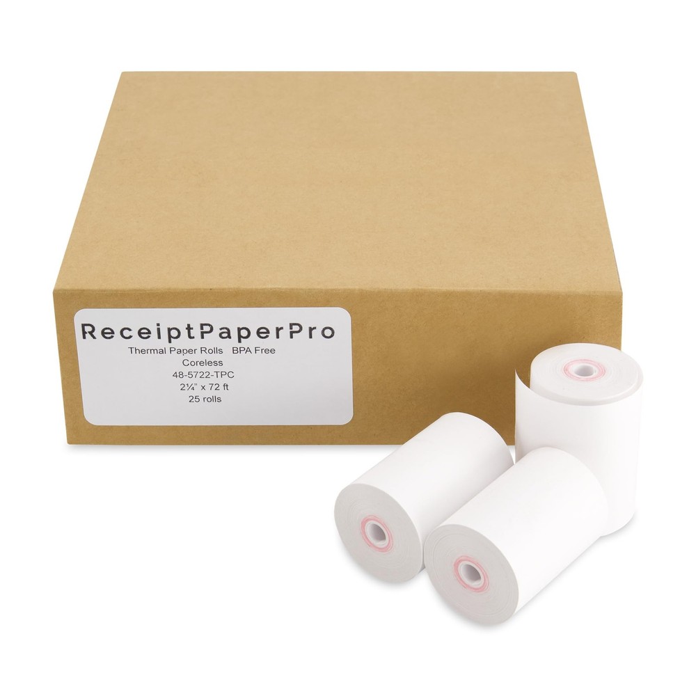 2 1/4” x 72 ft Coreless Thermal Paper Receipt Rolls for Poynt C Smart Termina…