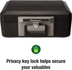 Fireproof Safe Box with Key Lock, Chest Safe with Carrying Handle to Secure Mon