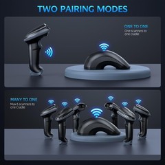 Bluetooth 1D 2D QR Barcode Scanner w/ USB Cradle Wireless BT 5.0 for iOS/Android