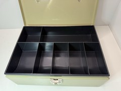 NEW Steel Cash Box w/ Lock & 2 Keys – Money Safe Coin Tray Organizer