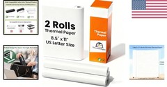 Portable 2-Pack 8.5×11 Thermal Printer Paper – Inkless & Quick-Dry Solution