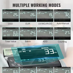 1000 Pcs/Min Money Counter Business Cash Register Bill Counterfeit Bill Detector