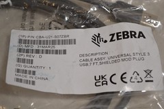 ZEBRA Cable Assy, Universal Style 3 USB, 7ft, Shielded MOD Plug CBA-U21-07ZBR