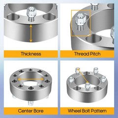 4PCS 2″ 5×5.5 Wheel Spacers 108mm Hub Forged 1/2 Studs for Bronco