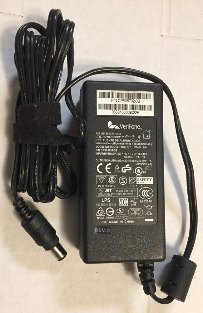 VERIFONE Omni 3750 3740 Power Supply Adapter and Power Cable