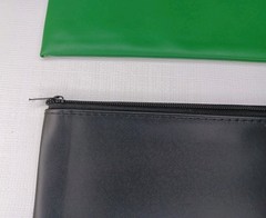 Cash Money Currency Storage Bag Set Of 3 Bags Black & Green Faux Leather New