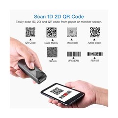 2-Pack Eyoyo Mini QR 2D&1D Bluetooth Barcode Scanner Portable Wireless Barcod…