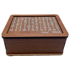 €1000-€10000 Wooden Money Box with Counter Money Piggy Bank Cash Coin Saving JQ
