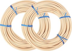 2 Rolls # 8 Spline, 66 Ft Each Roll Reed Spline, Diameter 0.2 In（5Mm）Natural Can