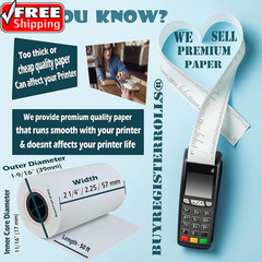 (50 Rolls) 2 1/4 X 50 Thermal Paper Receipt Rolls 55 GSM Premium Quality German