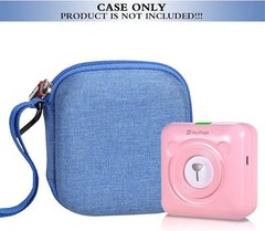 Hard EVA Storage Case For PeriPage Mini Pocket Blue-Grey Villus Inside