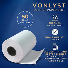 Thermal Receipt Paper Rolls for Clover Mini & Clover Mobile – 2 1/4” X 80’ BPA F