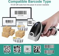 QR USB Barcode Scanner, JRHC Handheld USB Bar Code Scanner Wired Automatic 2D 1D