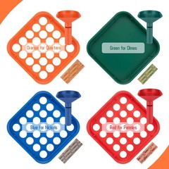 Coin Sorter Tray & Coin Sorter Tube – 4 Color Coded Coin Separator Trays and Coi