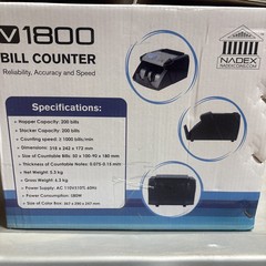 New Open Box NADEX V1800 Money Counter and Counterfeit Detector Tested