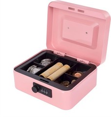 Compact Pink Cash Box with Combination Lock – Perfect for Secure Cash Storage