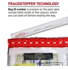 PEN+GEAR 9×12” Tamper Proof Evident Bank Deposit Bags for Cash Coins 25-Pack