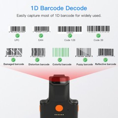 Eyoyo Mini 1D Laser Barcode Scanner Bluetooth Back Clip Reader Fit Android iOS