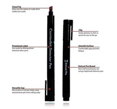 Counterfeit Money Detector Pen Marker (5 Pack ) Round Tip