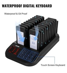 VEVOR F103 Rechargable Restaurant Pager System 20 Pager Wireless Touch Keyboard