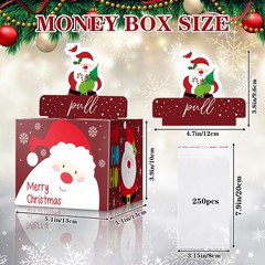 5 PCS Christmas Surprise Money Box Cash Gift Card Holder 250 PCS Transparent