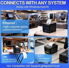 Milestone P80E POS Receipt Printer 80mm USB Thermal 120 ppm with Auto Cutter