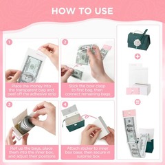 Money Pull Box for Cash Surprise Box Mini Rose Handbags with 30 Pcs Transpare…