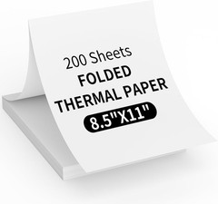 200 Sheets Thermal Printer Paper 8.5×11 Inch US Letter Folding Printing