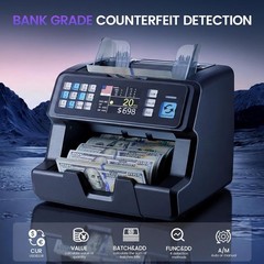 Money Counter with Value Count for USD/EUR/CAD, UV/MG/IR/DD/MT #3663V R6